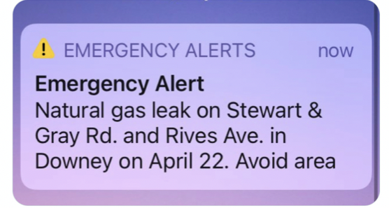 About That Gas Leak Alert You Got? Unless You're Near A Certain Intersection In Downey, Not To Worry - Vimarsana News